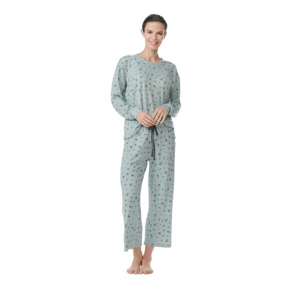 NEW P.J. Salvage 2pc Pajama Set | Green Floral - Picture 1 of 10